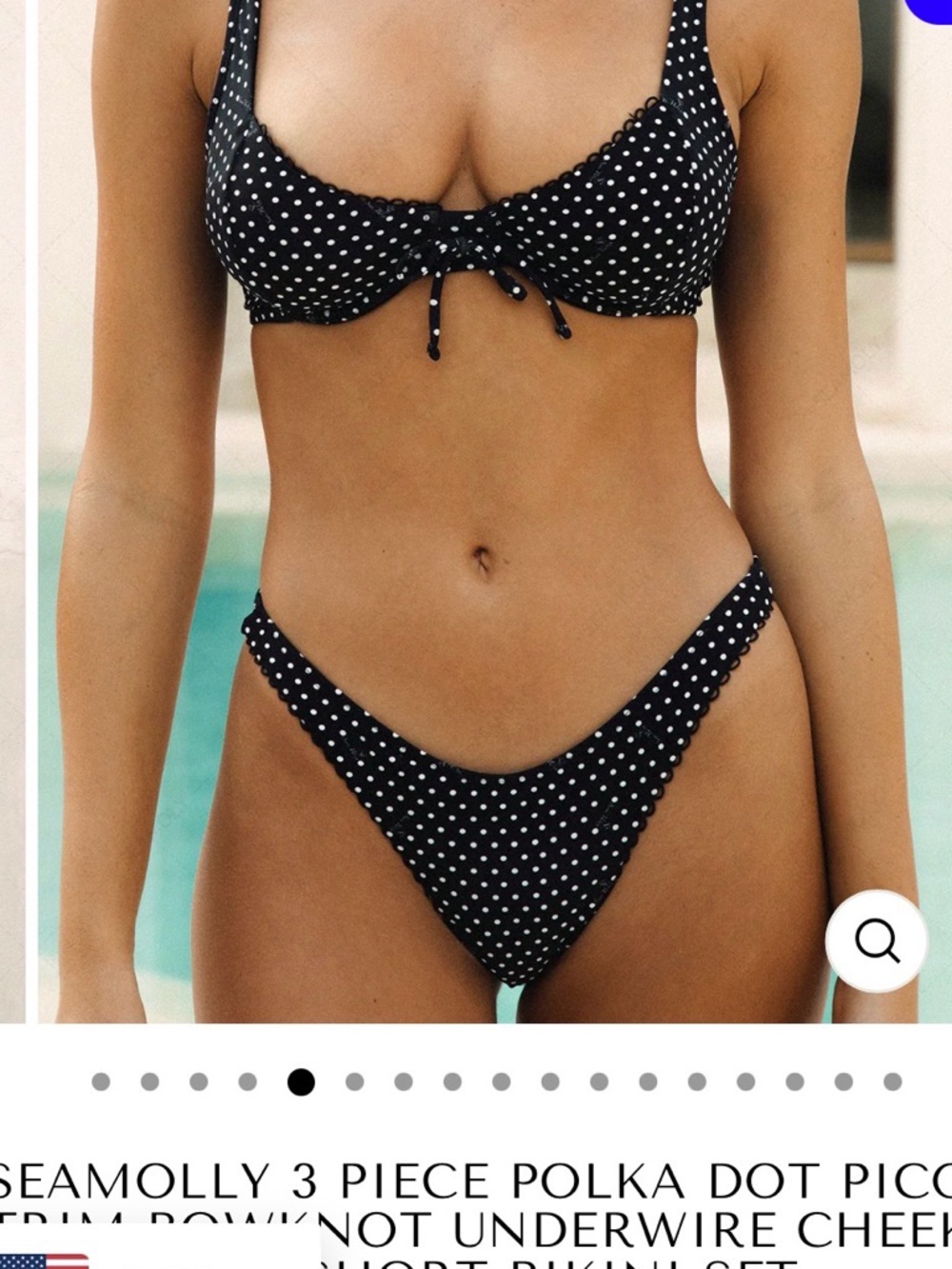Black Polka Dot Bikini Set